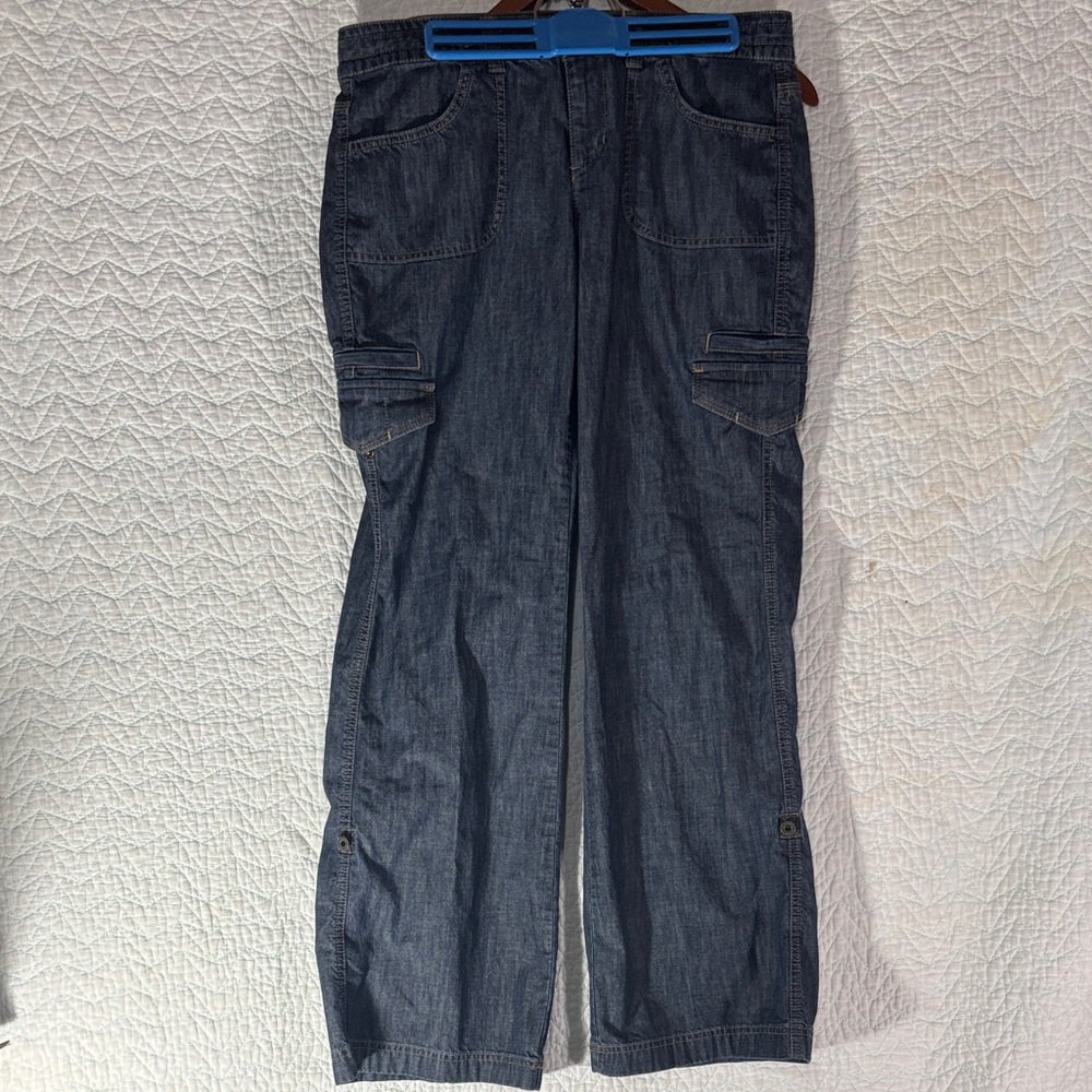 Tommy Hilfiger Indigo Wide Leg Jeans Cargo Pockets